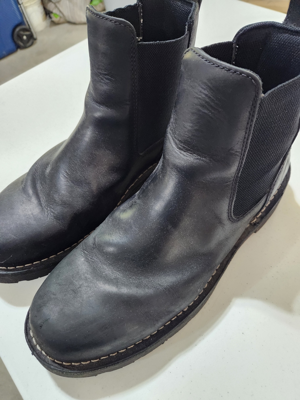 Danner Mens Sz 13 EE Wide Black Leather Chelsea Boots Slip-on